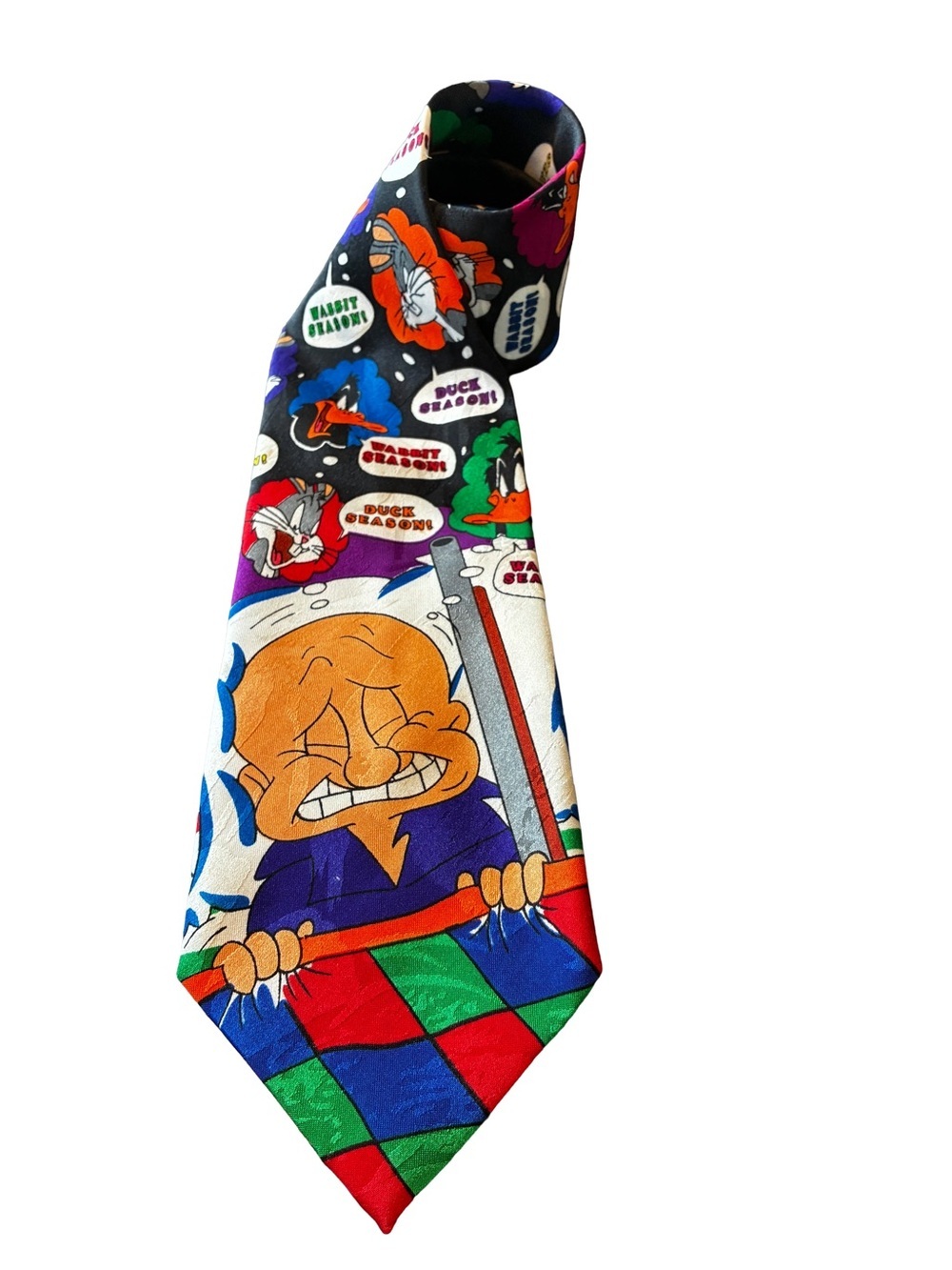 Vintage 90s Looney Tunes Warner Bros Tie Set of 3 Taz Elmer Fudd Bugs Bunny - Picture 5 of 10